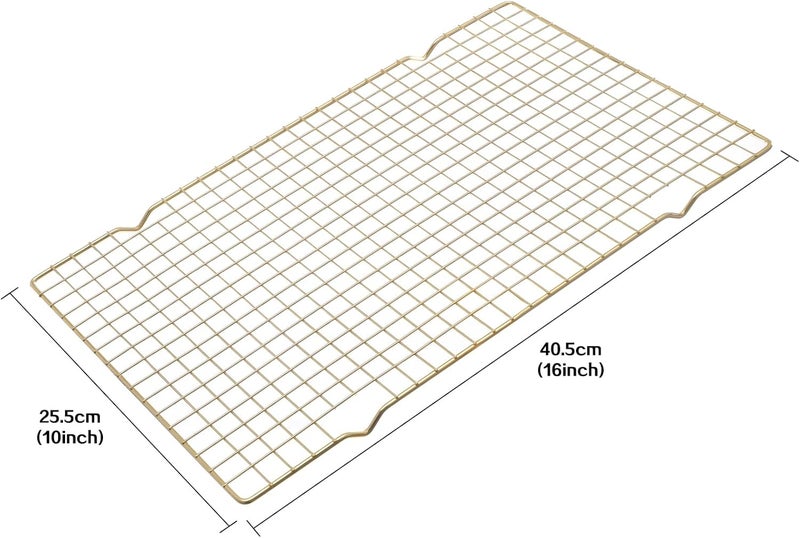 Coolbird 16 * 10 inch BBQ Grill Mesh Metal BBQ Barbecue Grill Grilling Mesh Wire Cooking Net Outdoor,Barbecue Grilled Grid (Gold) - Image 3
